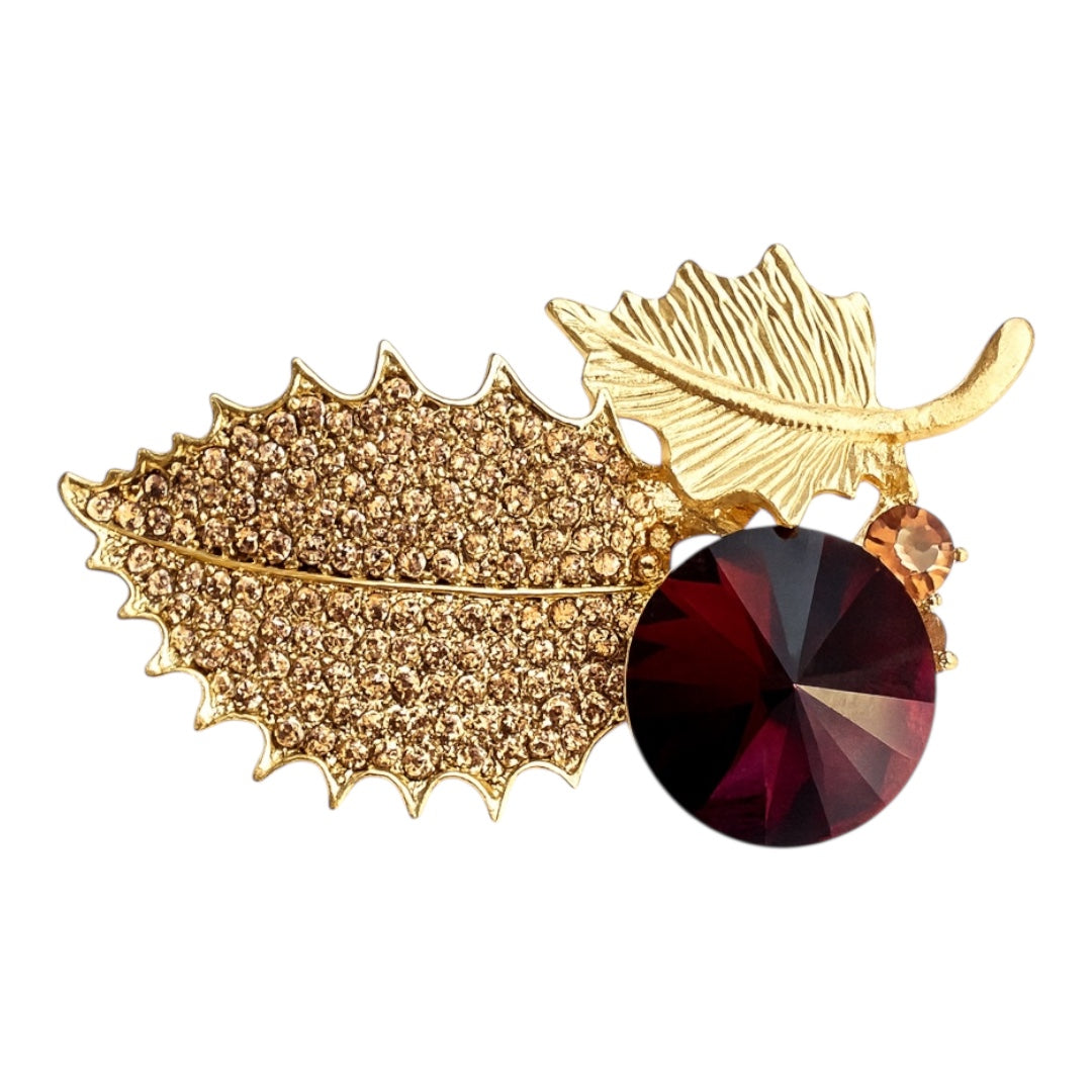 Brown leaf Brooch