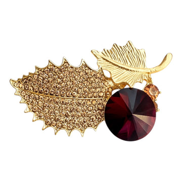 Brown leaf Brooch