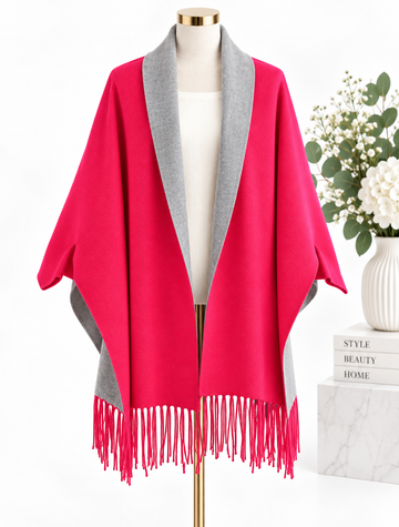 Pink/Grey Poncho
