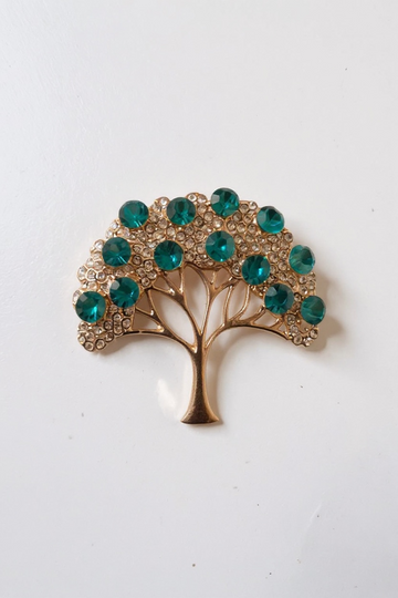 Blue tree brooch