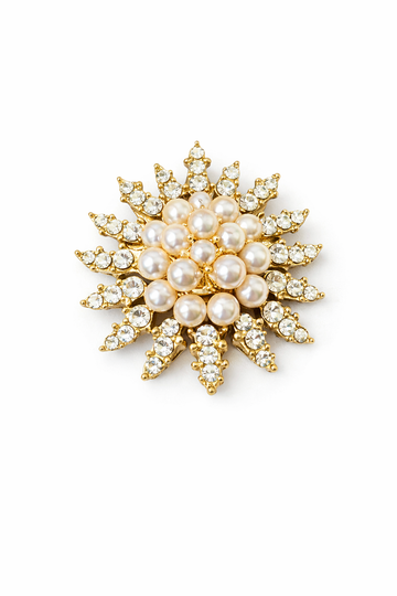 Pearly circle brooch