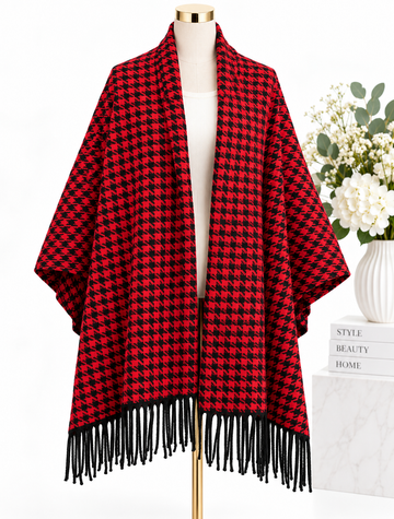 Red Checked Poncho
