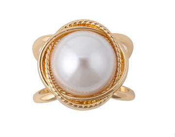 Big pearl scarf ring