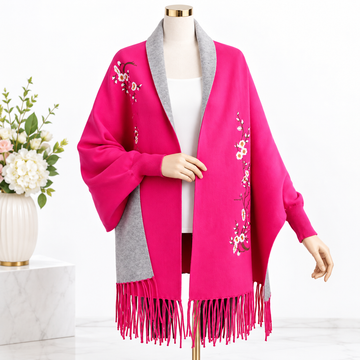 Pink Floral Poncho