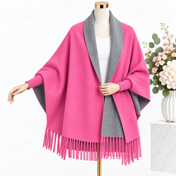 Light pink/Grey Poncho