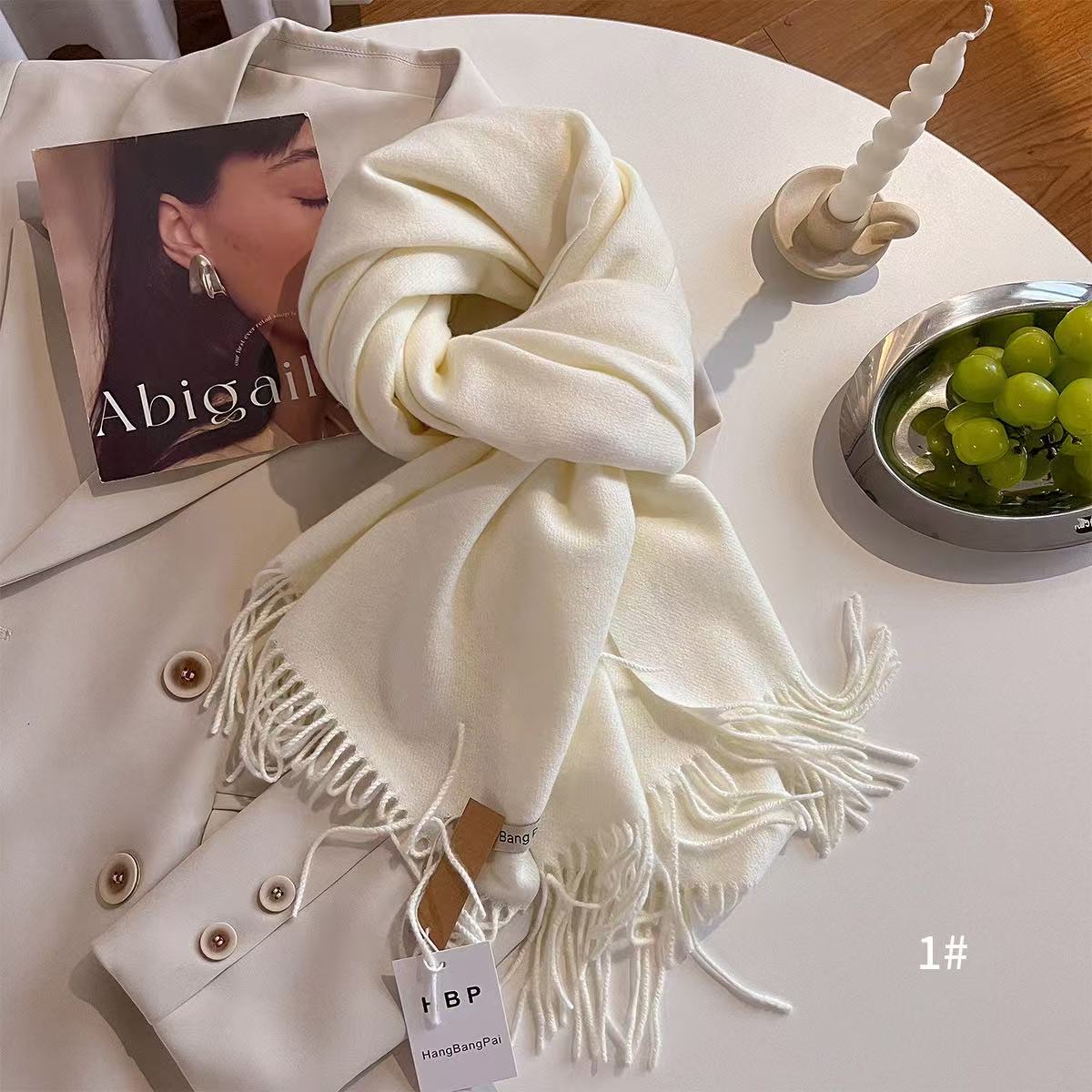 White cashmere scarf in Nairobi